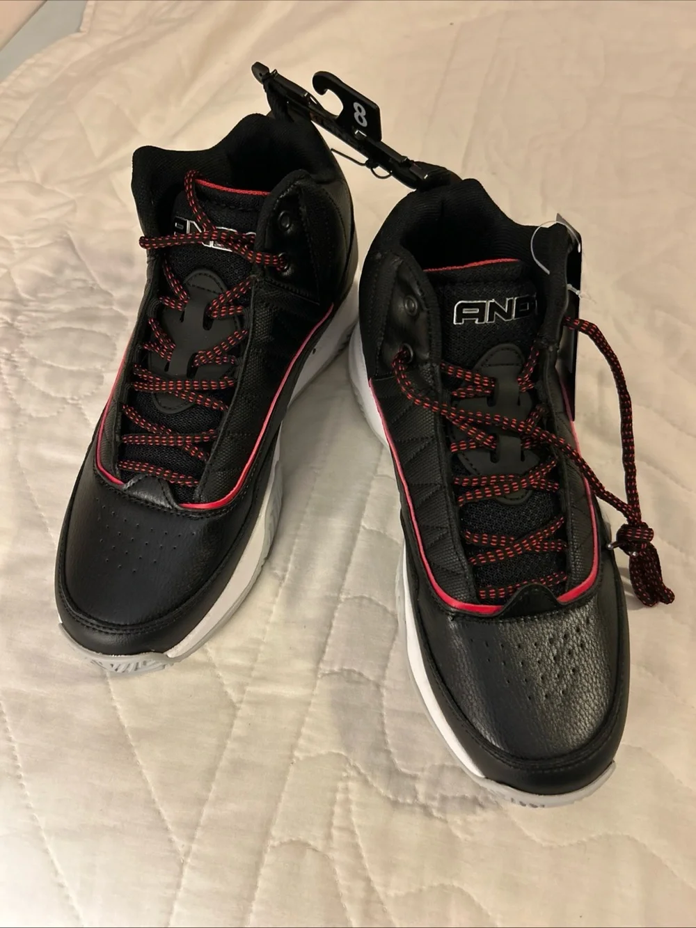 And1 Black Athletic Sneakers with Red Trim